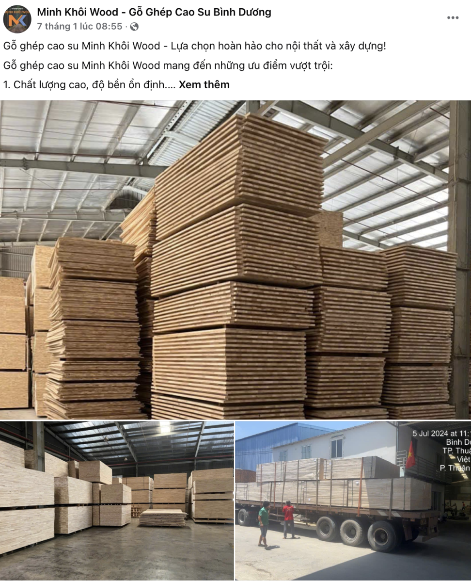 Gỗ Ghép Cao Su Bình Dương